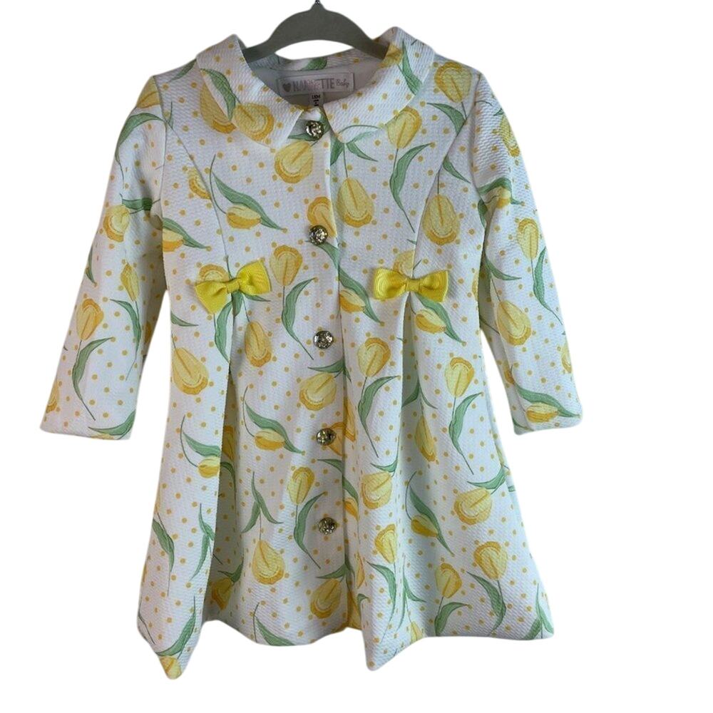 Nannette Baby Yellow Tulip Coat Jacket Size 18 Months